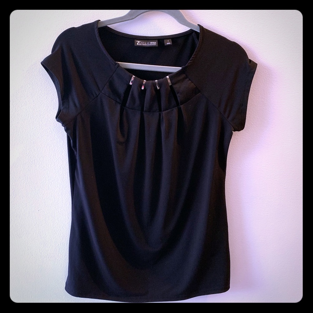 NY&C black short sleeve work shirt